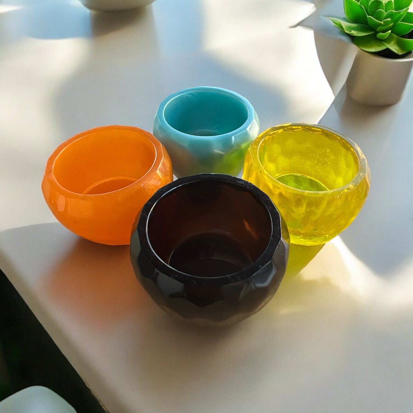 Round Turquoise bowl Small 1 in high by 1 1/2 in wide bowl.
