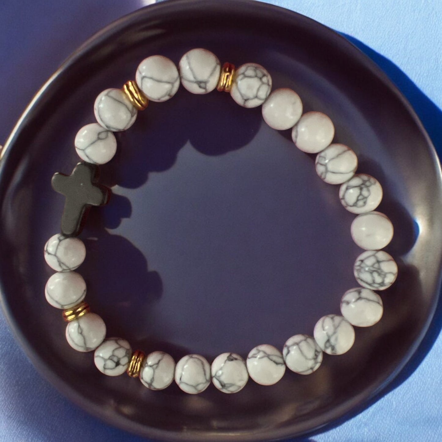 Chakra White 8 mm Bead Bracelet 02