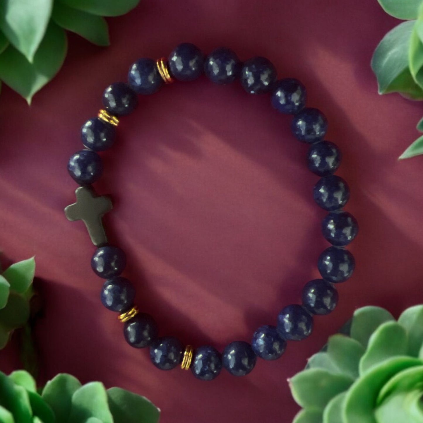 Chakra Dark Blue 8 mm Bead Bracelet 09