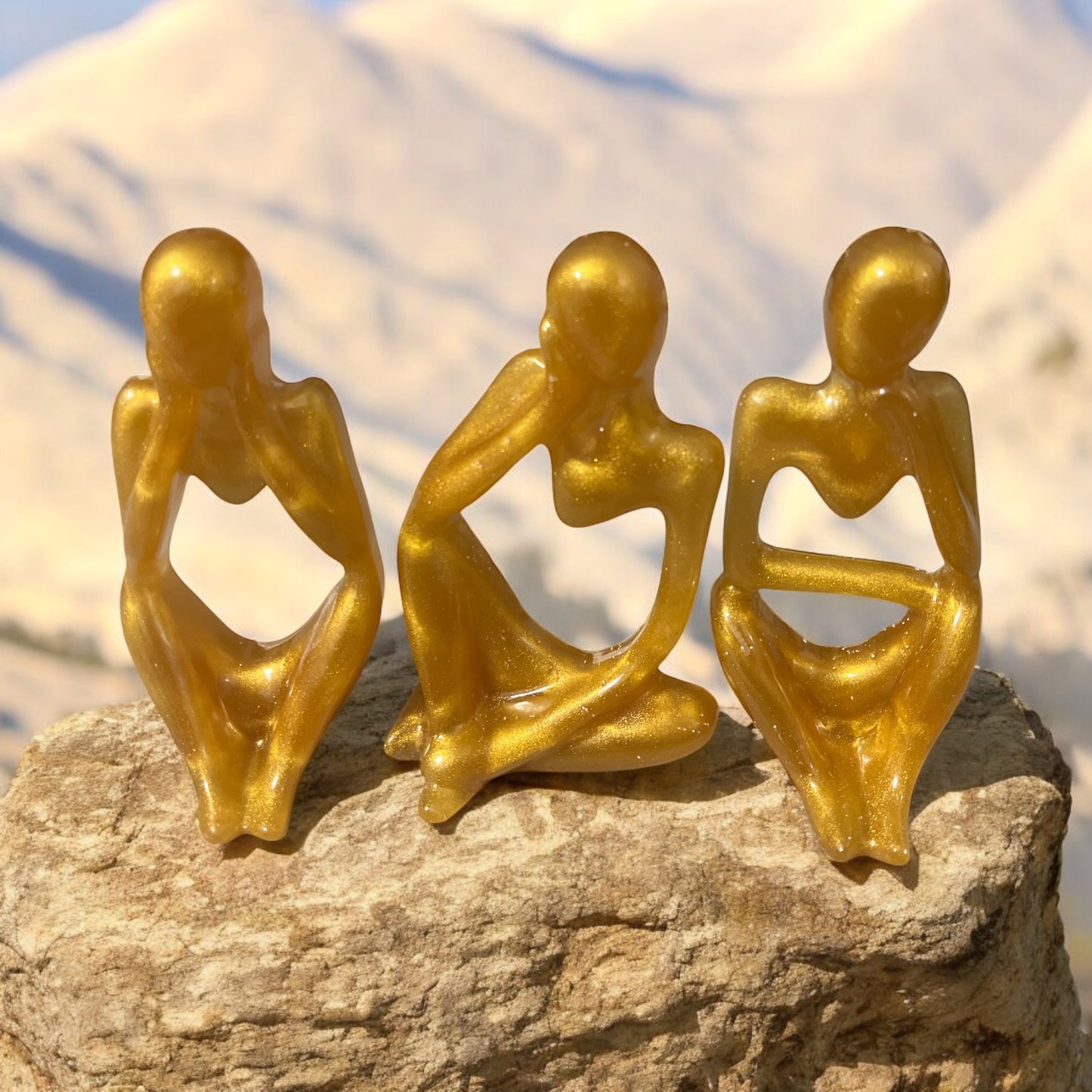 Three Piece Human Body Art Set - 04 Gold