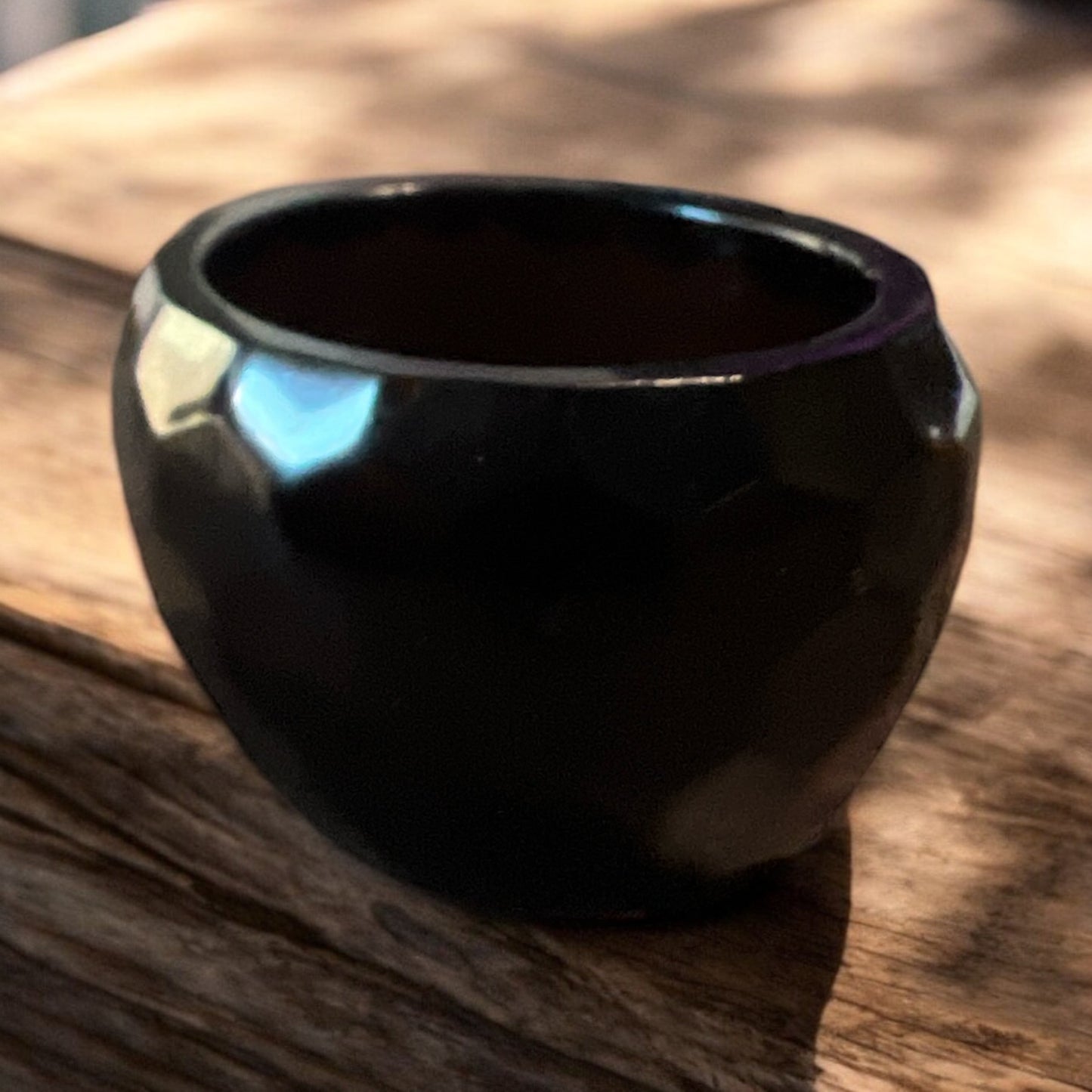 Small 1 inch high by 1 1/2 inch wide Black  bowl.