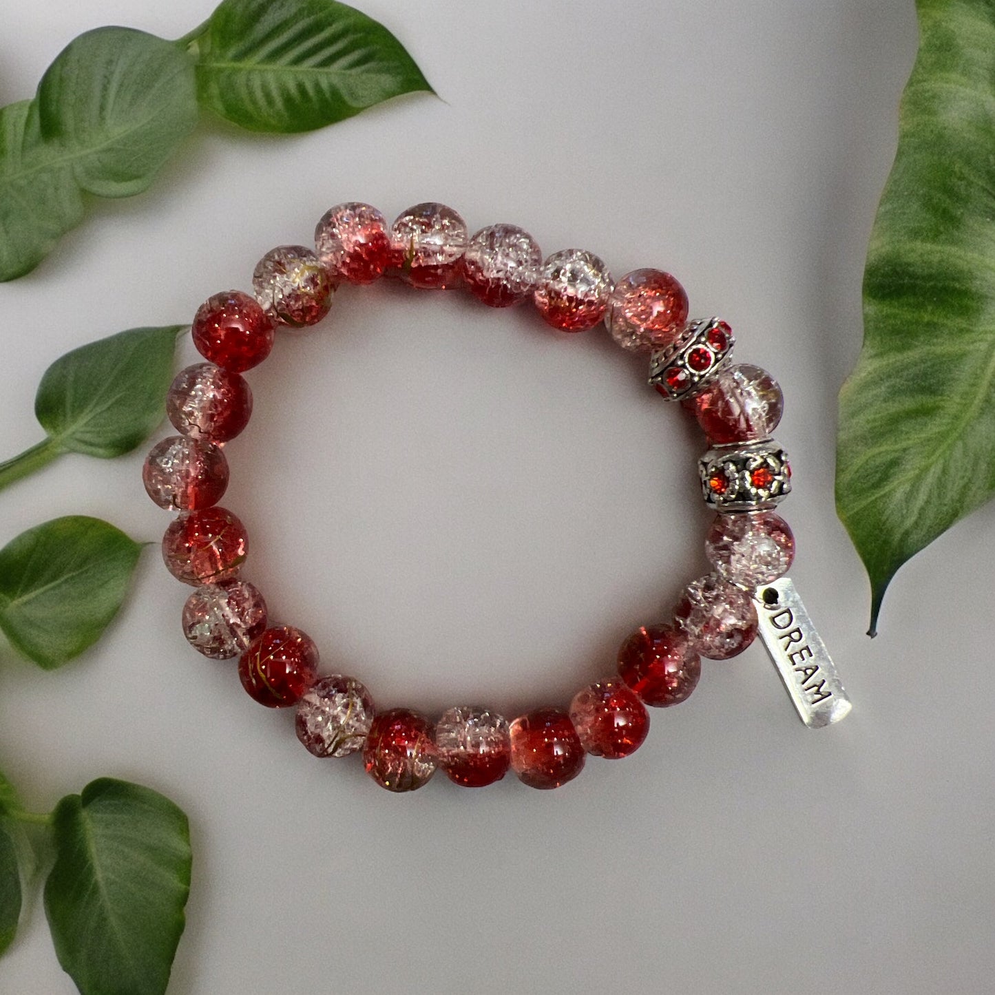 Adult Glass Bracelet Red - 01